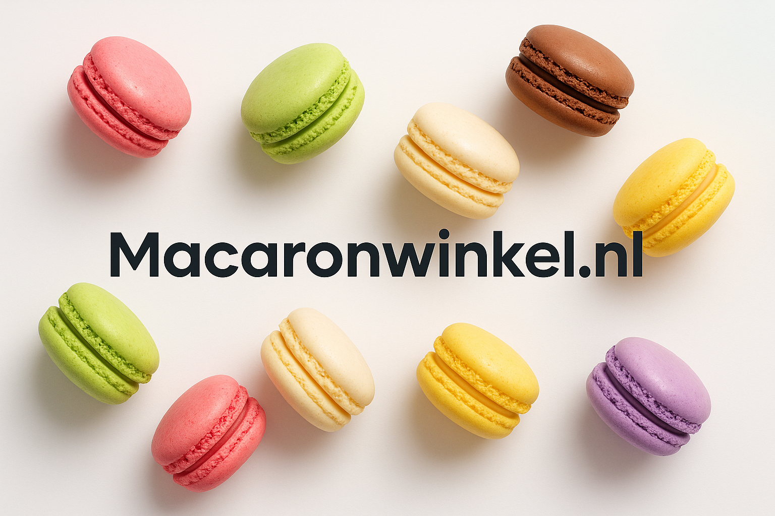 verdeel de macarons speelser over de banner en gebruik voor het lettertype "poppins"